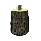 MA MAISON Base Supporto per Albero di Natale – Effetto Tronco Realistico, in PVC, Gancio Metallo, Supporto per Alberi, Decorazioni - Kit di Fissaggio (Tronco Naturale 32xh35 cm Alberi 150/180cm)