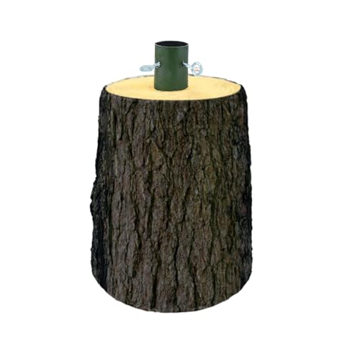 MA MAISON Base Supporto per Albero di Natale – Effetto Tronco Realistico, in PVC, Gancio Metallo, Supporto per Alberi, Decorazioni - Kit di Fissaggio (Tronco Naturale 23xh28 cm Alberi 120/150cm)