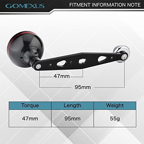 GOMEXUS Power Handle Compatible for Abu Garcia Ambassadeur C3/C4/S/SX 5000-6600 Round Fishing Reel Catfishing Handle