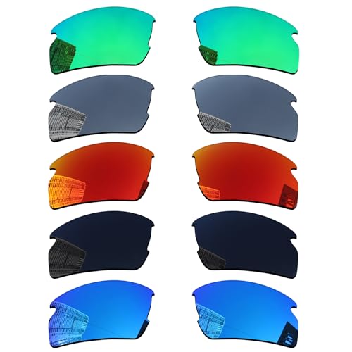 Acefrog 5 Pairs Polarized Replacement Lenses for Oakley Flak 2.0 OO9295 Sunglasses, Perfectly Fit, Shatterproof, Anti-scratch, Value Pack