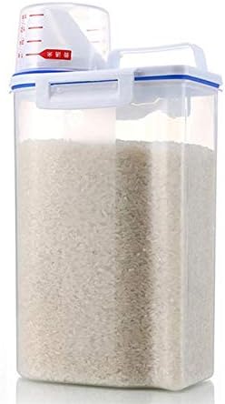 Zerodis 2 recipientes de cereales, recipientes de almacenamiento herméticos de plástico con boquilla de vertido y taza medidora para harina de