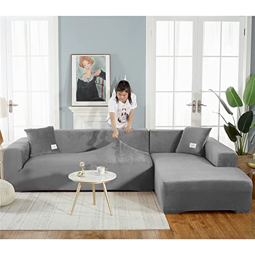 Housse de canapé modulaire extensible lavable en velours