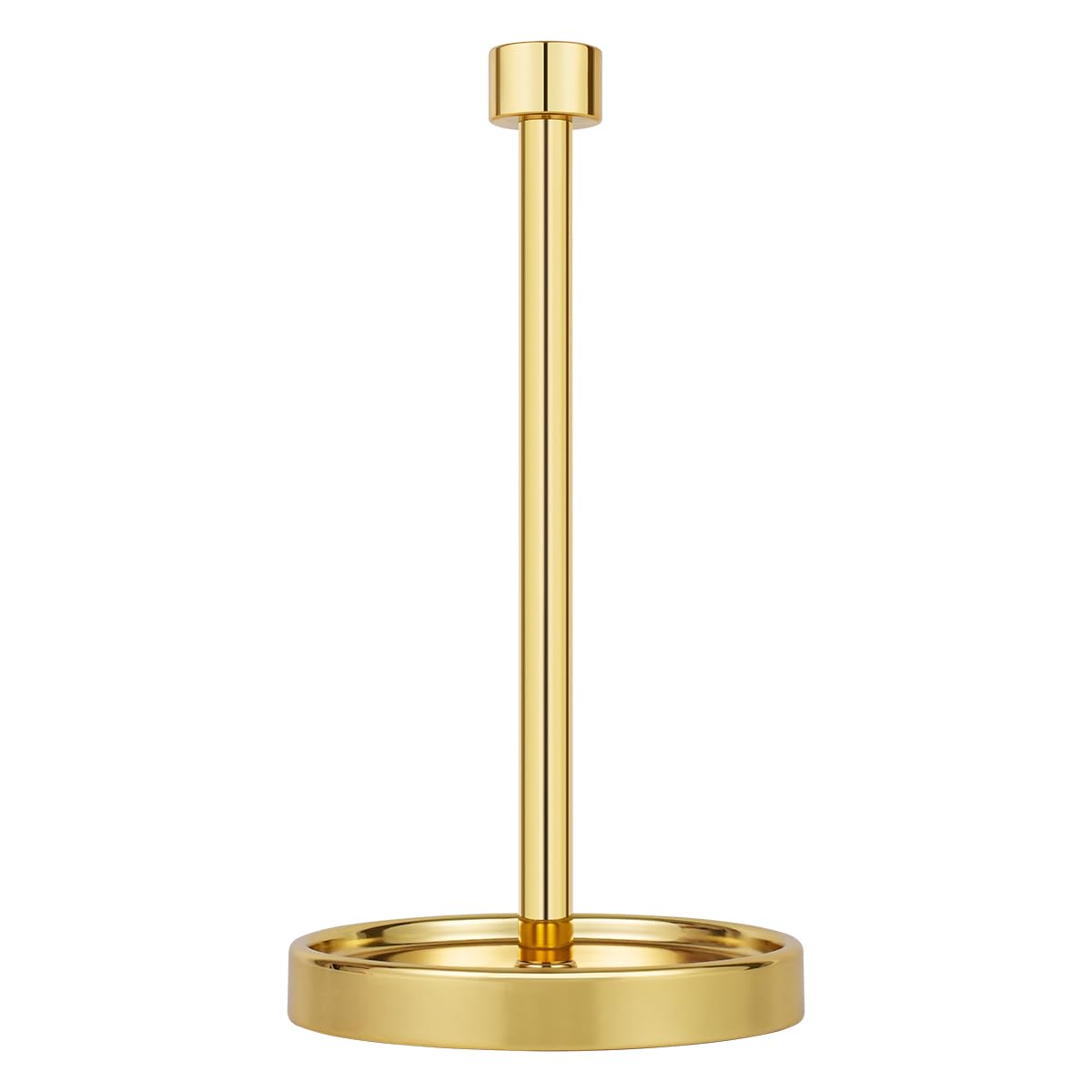 Ivilon Countertop Paper Towel Holder - Modern End Cap Minimalist Design - Color Gold Polished