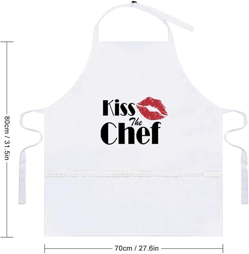 Miniatura 2 de Kiss The Chef - Delantal para adulto, Blanco