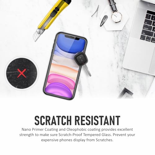 Image of SupCares Privacy Tempered Glass for iPhone 11 and iPhone XR (6.1 Inch) With Installation Kit | Military-Grade Gorilla Screen Protector | Edge to Edge Coverage | Black