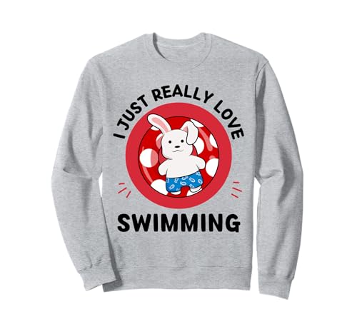 Lindo conejo kawaii I Just Really Love Swimming Lover Sudadera