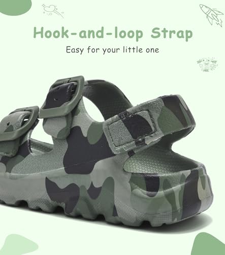 Image of Boys Girls Toddler Little Kid Sandals Buckle Adjustable Water Sandal With Hook Loop Back Strap(Toddler 5-Little Kid 12)