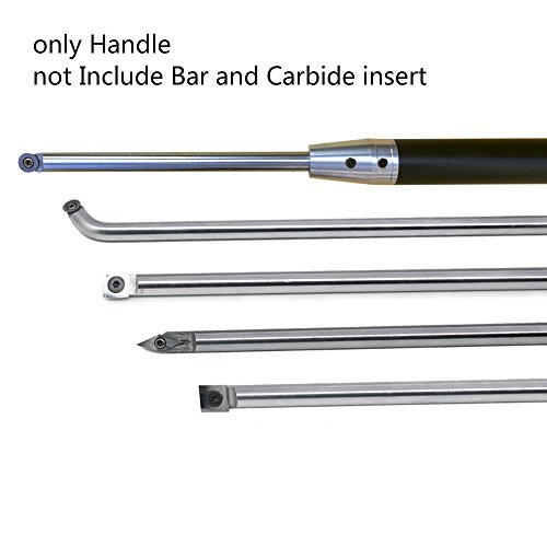 YUFUTOL Interchangeable aluminum alloy Grip Handle for Full Size (12mm) Carbide Tipped Woodturning Lathe Tool bar With star key wrench and adjustable wrench，for wood hobbyist or DIY or carpenter - Thumbnail 2