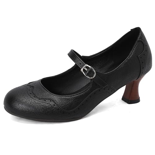 Ankle Strap Kitten Heel Mary Jane Round Toe Women Shoes