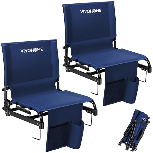 VIVOHOME Ultra-Compact Folding Stadium Seats with Back Support