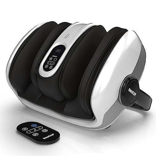 beatXP FootSense leg massager machine for home with Kneading function for pain relief, deep tissue and heat therapy for improving blood circulation – Ultimate Relaxation and Recovery Solution (White)