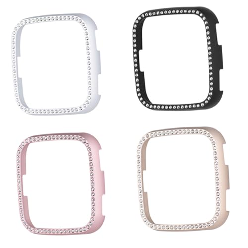 Funda protectora para reloj y marco inoxidable con diamantes rosa 6