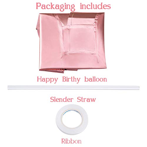 Happy Birthday Banner (3D Rose Lettering) Mylar Foil Letters | Inflatable Party Decor And Event Decorations For Kids And Adults | Reusable, Ecofriendly Fun #TOP1