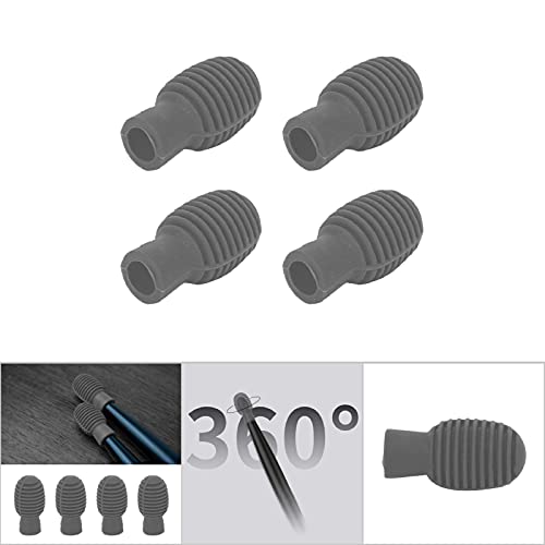Puntas silenciadoras de baqueta de silicona portátiles, 4 piezas, para práctica silenciosa de batería y reducción de ruido (Gris) miniatura 7