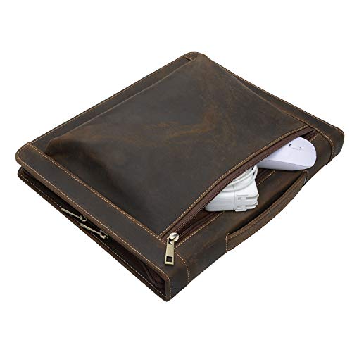 Zipper Leather Padfolio, Business Organizer Portfolio With Handle For New Surface Pro X And Macbook 13" #TOP5