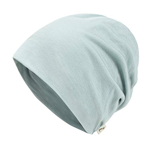 Ililily Tencel Lyocell Color Beanie Ultra Soft Stretchable Head Cover Hat, Mint #TOP21