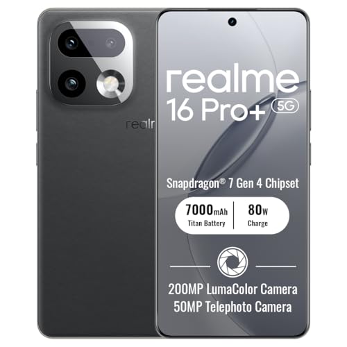 realme 16 Pro+ 5G Smartphone 8+256GB Master Grey - Écran 6,8 Pouces 144Hz