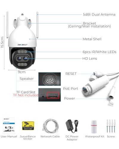 GENBOLT 4K WiFi Security Camera Outdoor with PoE, 8MP Dual lens CCTV Camera IP Home Surveillance with 10X Hybrid Zoom, Auto Tracking Human/Vehicle Detection (2.4&5GHz) - Image 8