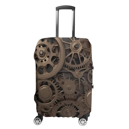Steampunk Mechanical Gears Luggage Cover, Washable Elastic Suitcase Cover Protector Fit 18-32 Inch Luggage