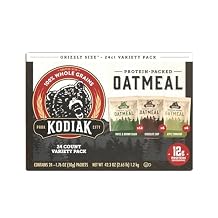 Kodiak Cakes Instant Oatmeal Variety Pack - High Protein - 100% Whole Grains Breakfast Food - Maple & Brown Sugar, Apple Cinnamon, Chocolate Chip 24 Packets