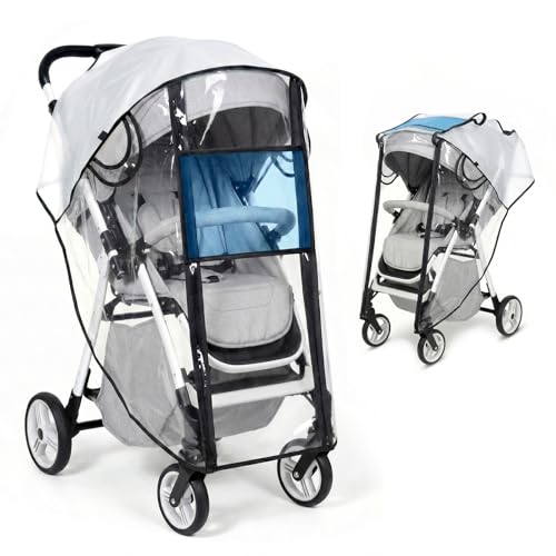 Image of Orzbow Universal Rain Cover for Pushchair, Rain Cover for Pram with Clear Vision, Large Opening with Waterproof Zipper for Easy Access, Quick Installation, Breathable, Odourless, Durable, Clear