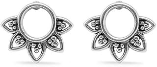 Boma Jewelry Sterling Silver Balinese Filigree Circle Stud Earrings