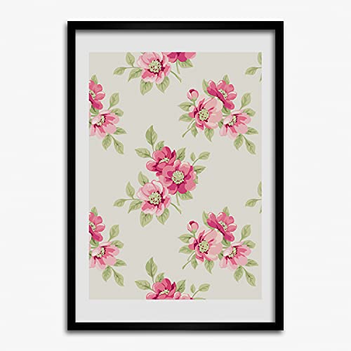 Cadre photo moderne 50x70 cm tableau fleurs roses en bois MDF Tulup