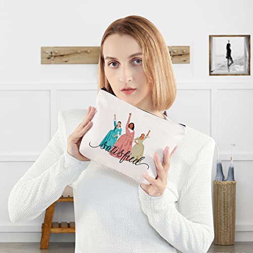 WZMPA Broadway Angelica & Eliza & Peggy Cosmetic Makeup Bag Hamilton Fans Gift Theater Zipper Pouch Bag for Women Girls satisfied, Fit - Image 4