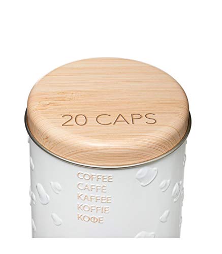 1 caja de cápsulas de café – caja para cápsulas de café – portatapas, blanco (18 x 8 cm) - Imagen 4