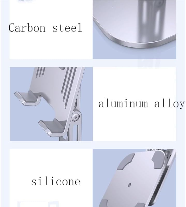 Aluminum Alloy Silicone Book Stand Silver Reading Rack 360° Rotation Holder
