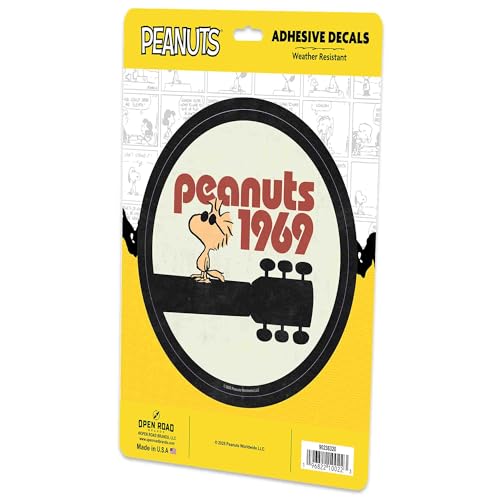Image of Peanuts 1969 Guitar Adhesive Vinyl Decal | Iconic Peanuts Sticker for Record Player, Laptop, or Skateboard