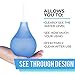 Clear Enema Bulb Kit – Anal Douche for Men and Women – 7oz with 2 Replaceable Nozzles - Easily See Water Level with Transparent Design – BPA and Phthalates Free (Blue)