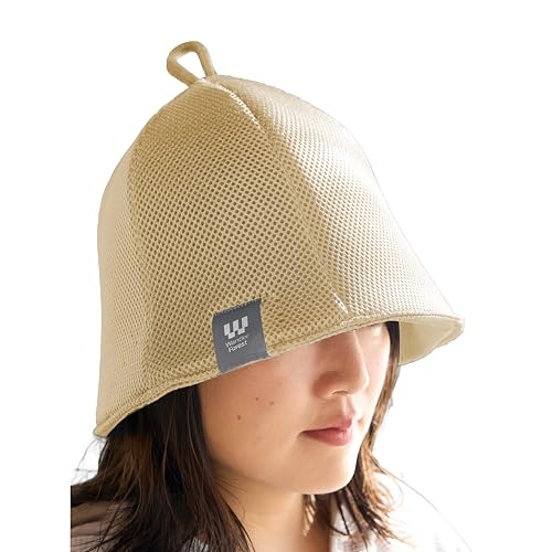 [Wander Forest] 【サウナ・スパ健康アドバイザー監修】 サウナハット 【速乾メッシュ2重構造】 超極厚 大きめ 深め メッシュ 2枚重ね サウナグッズ 蒸れない メンズ レディース 極厚 速乾 洗濯可 サウナ帽子 キャップ ダメージケア 1枚目