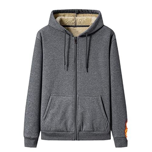 Sweat-shirt à capuche pour homme Vogrtcc veste en polaire gris foncé XXXL