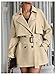 GORGLITTER Women's Double Breasted Trench Coat Causal Long Lapel Tredny Overcoat with Belt 2025 Khaki Small