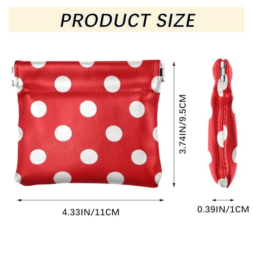 Cartoon Polka Dot Red Women's Small Leather Coin Purse Wallet Waterproof Card Holder for Women3