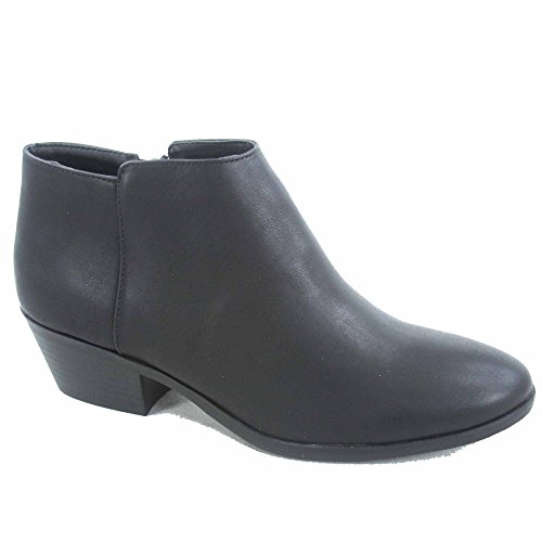 Image of Soda Women's Mug Round Toe Faux Suede Stacked Heel Western Ankle Bootie
