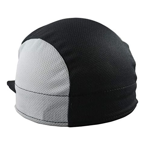 Headsweats Shorty Cycling Cap, Black/Grey, One Size Cover