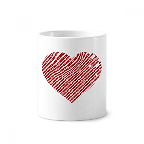 Tasse blanche cadeau Saint-Valentin avec motif cœur rouge en céramique