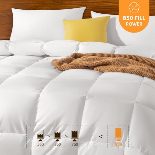 Shilucheng Goose Feather Down Comforter Queen Size, 100% Cotton Cover - image 5