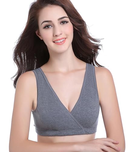 Image of CAKYE 3 Pack Maternity Nursing Sleep Bra Breastfeeding Cotton Bralette