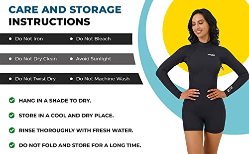 Image of MWTA Women's 2mm Back Zip Spring Wetsuit Long Sleeve Surf Suit Size 8 | Flexible 2mm neoprene spring wetsuit designed for surfing, swimming and paddleboarding adventures.