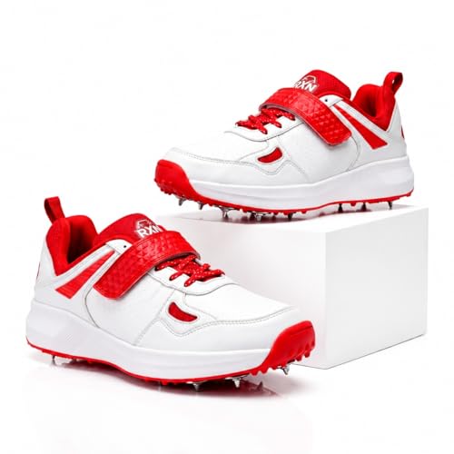 Image of RXN Victor Bowling Metal Spike Cricket Shoes for Men & Women | Cricket Spike Shoes with Phylon Sole, TPU Outsole & Synthetic Leather Upper Comes with Extra Nails & Keys to Tighten