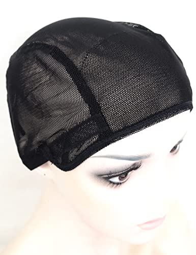 BLUPLE Mesh Wig Caps for Making Wigs 2 pcs Black...