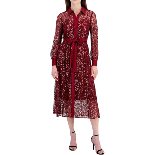Image of Anne Klein Women's Mixed Media A-line Shirt Dress