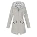 Veste d'extérieur pour femme - Imperméable - Longue veste de pluie : softshell - Imperméable - Respirant - Léger - Long - Avec capuche - Fermeture éclair - Coupe-vent - Pour vélo et randonnée
