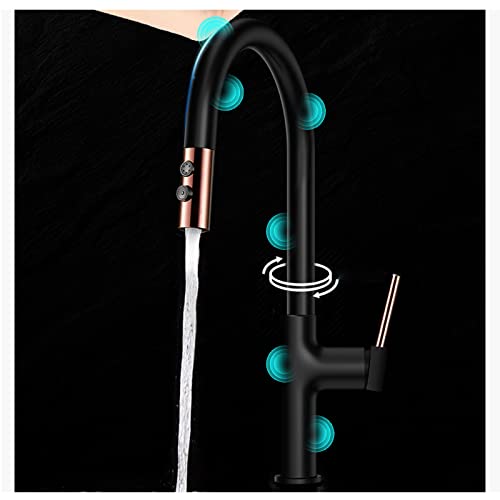 Touch Kitchen Faucets Black Rose Gold Kitchen Sink Faucet Dual Function Faucet For Kitchen Sink Kitchen Faucet With Pull Down Sprayer Brass Kitchen Faucet With Sprayer For Rv Kitchen Faucet Pot Filler