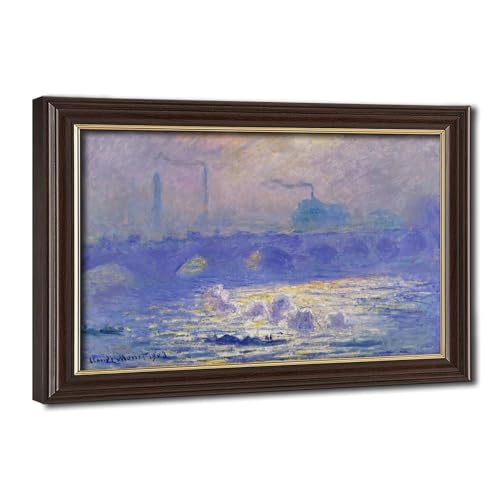 Impression sur toile Monet avec cadre à suspendre pour rompre la monotonie d'un bureau