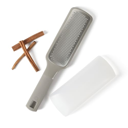 Calphalon Prime Stainless Steel Handheld Cheese Grater W/Cover & Rubber Handle - Taupe