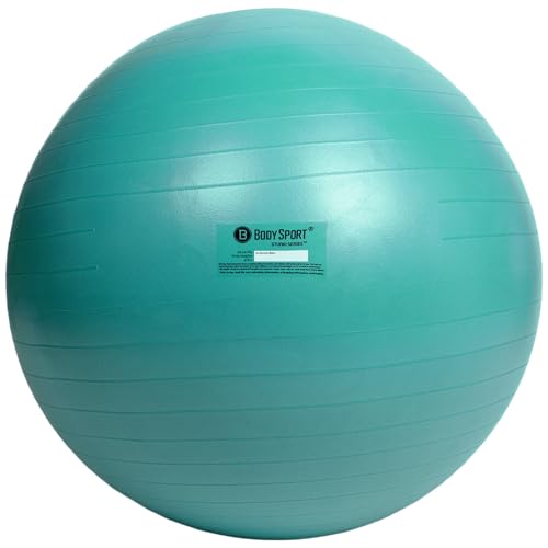 Image of Body Sport Exercise Ball with Pump for Home, Gym, Balance, Stability, Pilates, Core Strength, Stretching, Yoga, Fitness Facilities, Desk Chairs